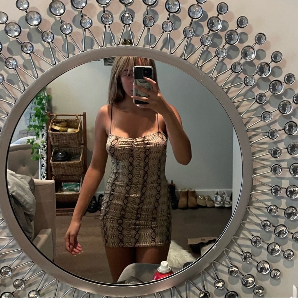 reptile/snake print skin tight mini dress